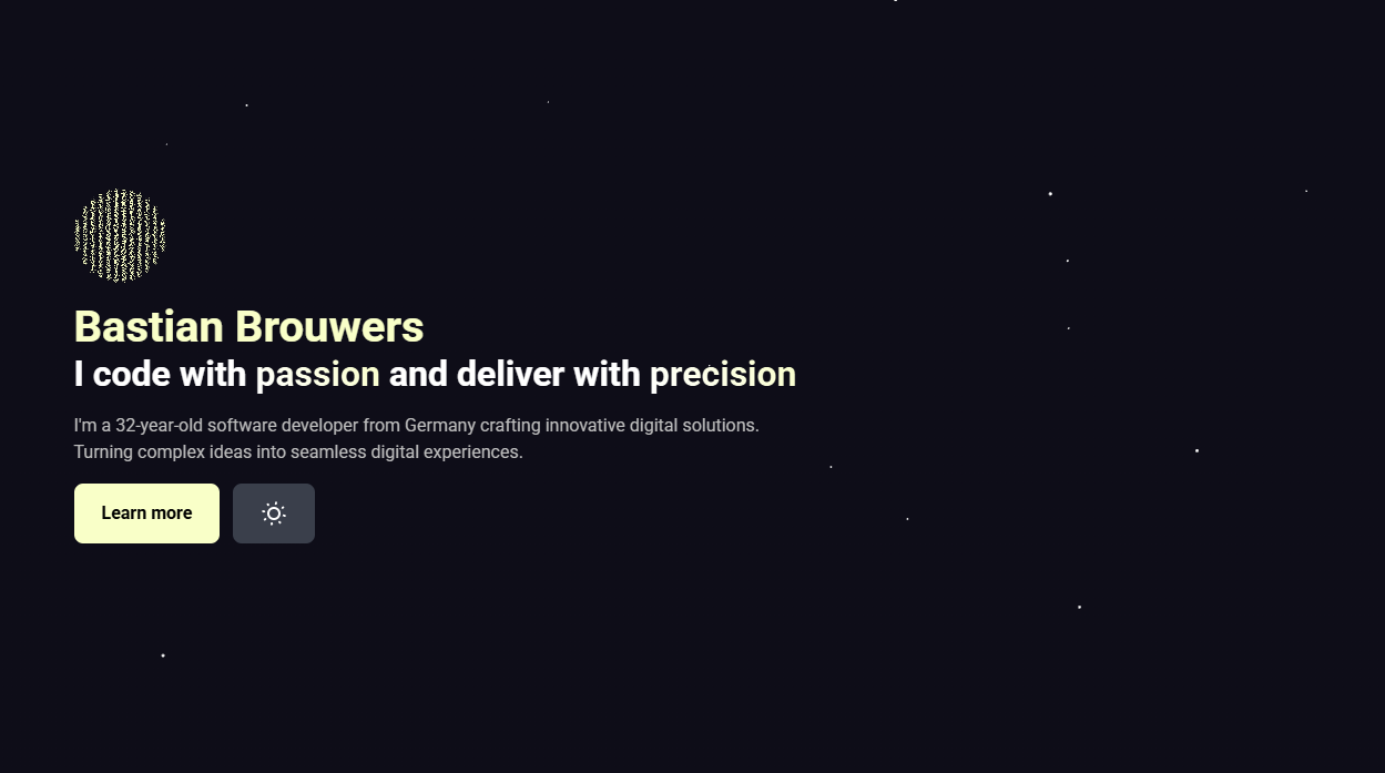 Personal Website project preview background